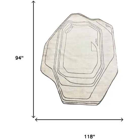 Black And Cream Abstract Area Rug Photo 5