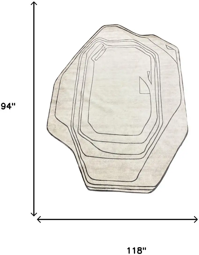 Black And Cream Abstract Area Rug Photo 5