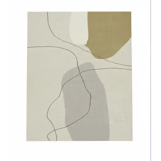 Black And Cream Abstract Area Rug Photo 2