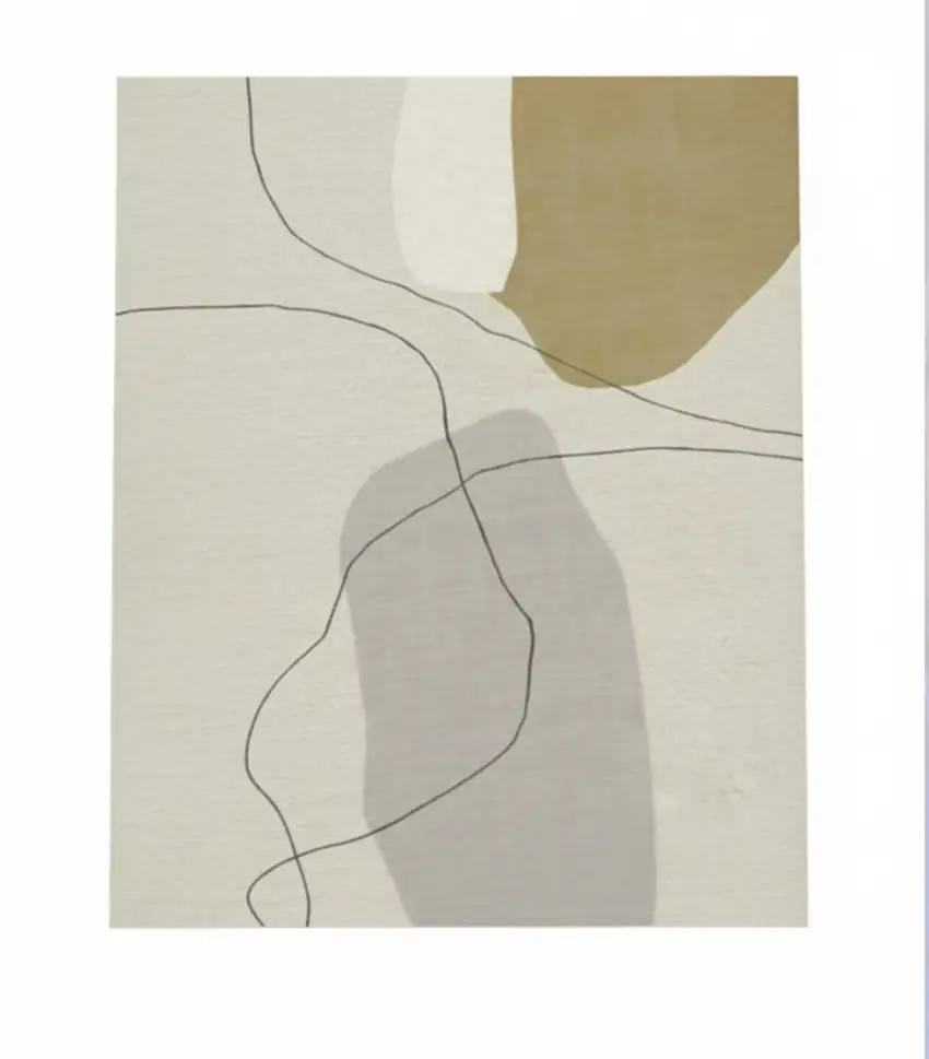 Black And Cream Abstract Area Rug Photo 2