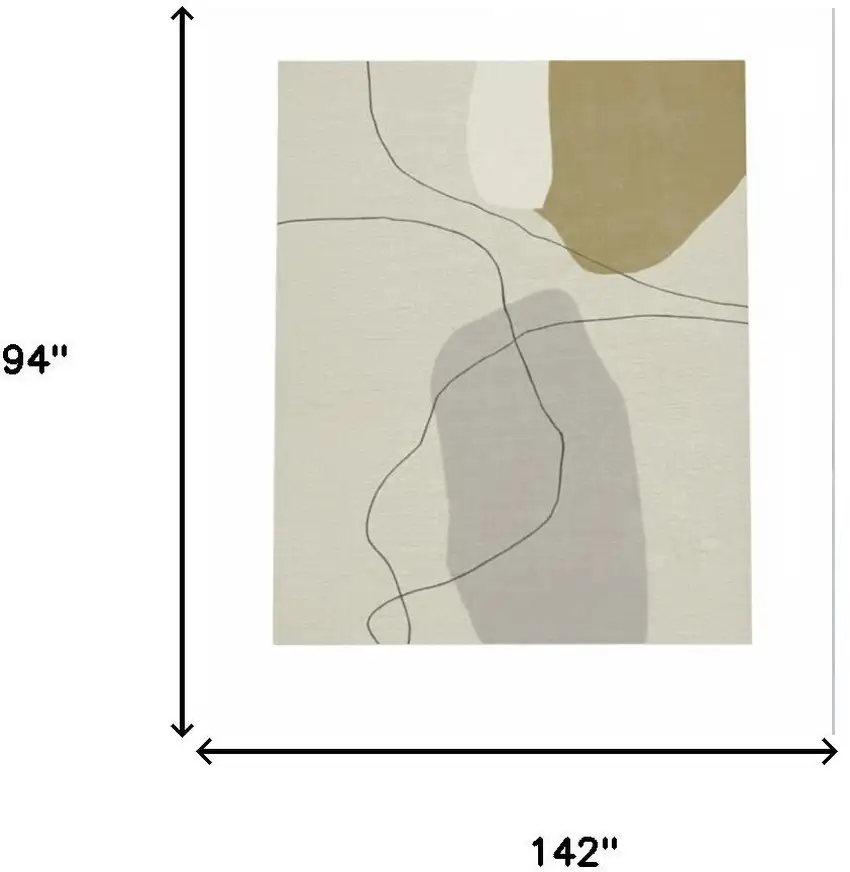 Black And Cream Abstract Area Rug Photo 5