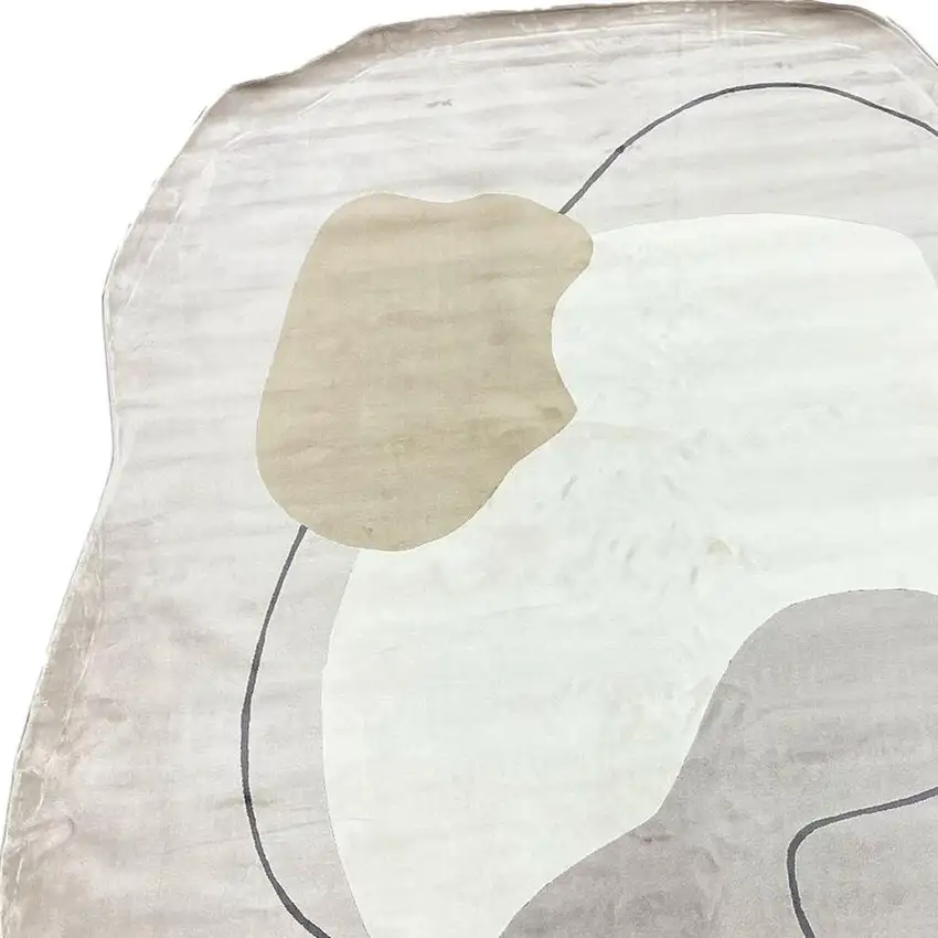 Beige Cream And Tan Abstract Area Rug Photo 3