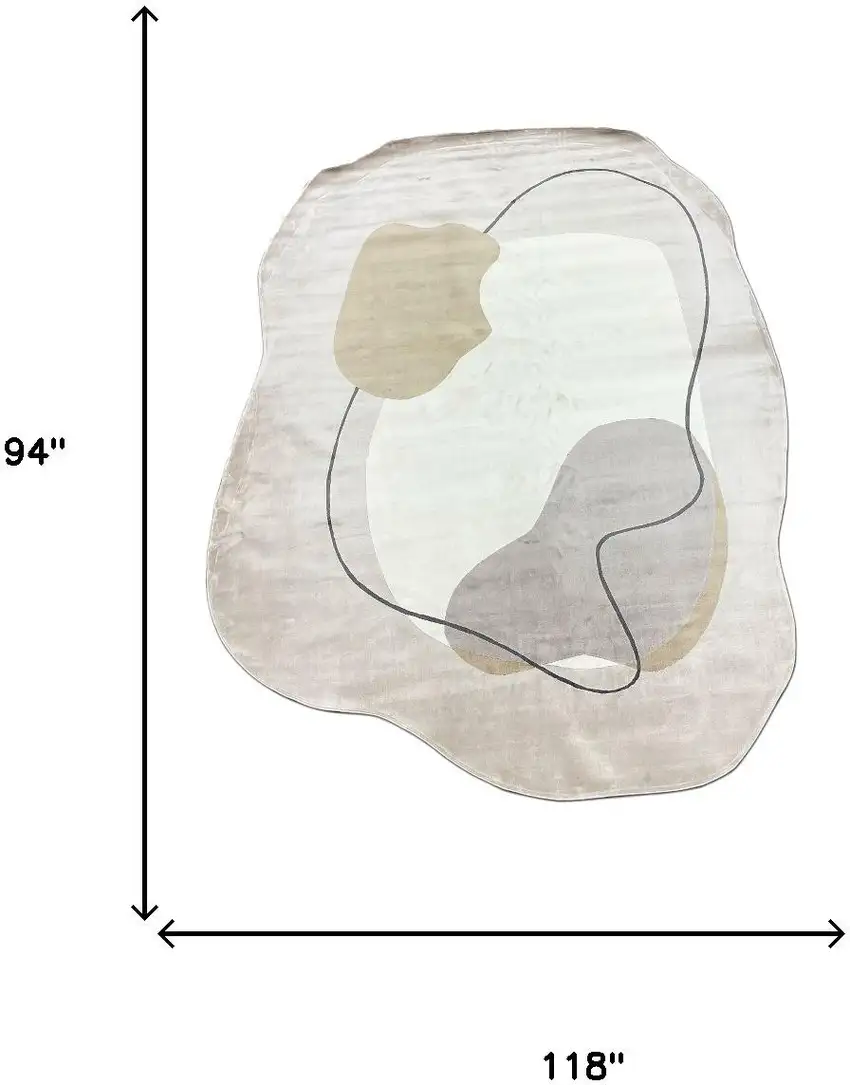 Black And Cream Abstract Area Rug Photo 5