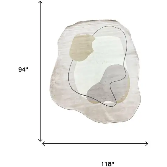Beige Cream And Tan Abstract Area Rug Photo 6