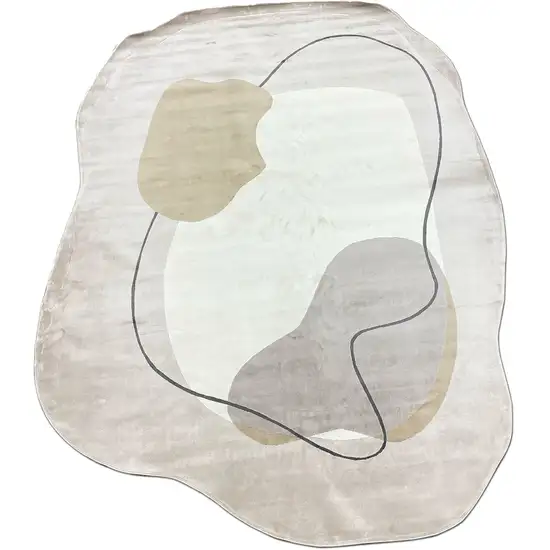 Beige Cream And Tan Abstract Area Rug Photo 2