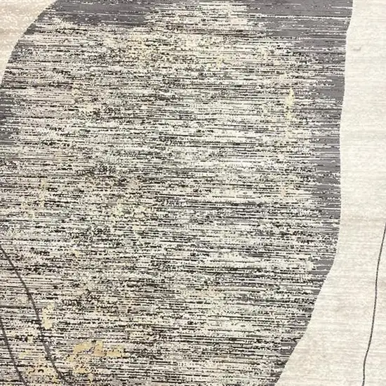 Black And Cream Abstract Distressed Area Rug Photo 3