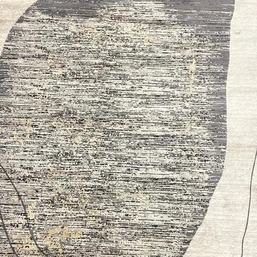 Black And Cream Abstract Distressed Area Rug Photo 3