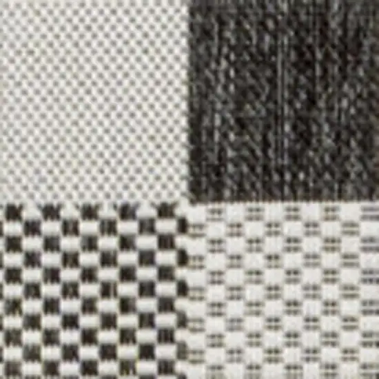 Black And Cream Geometric Indoor Outdoor Area Rug Photo 3