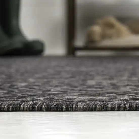 Black And Cream Geometric Indoor Outdoor Area Rug Photo 9