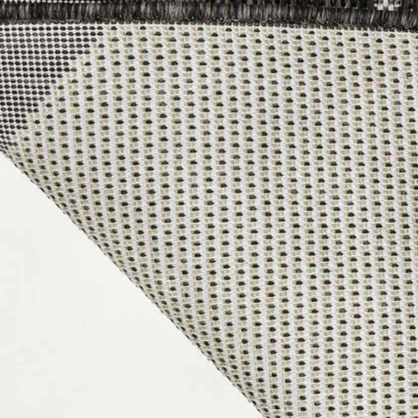 Black And Cream Geometric Indoor Outdoor Area Rug Photo 1