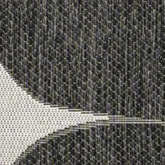 Black And Cream Geometric Indoor Outdoor Area Rug Photo 2