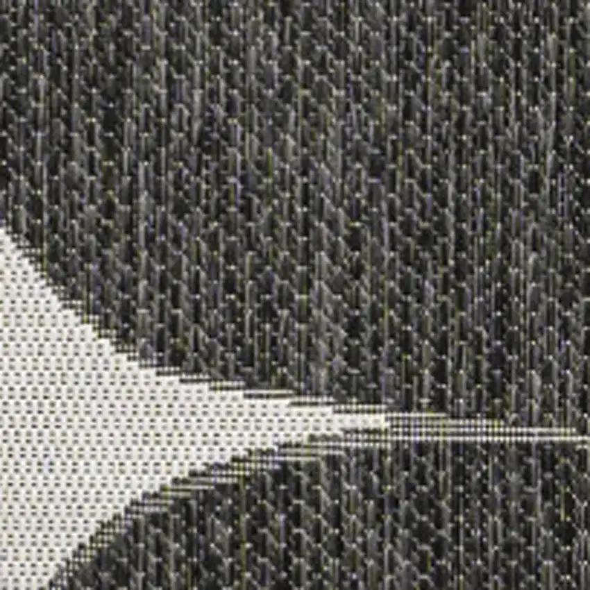 Black And Cream Geometric Indoor Outdoor Area Rug Photo 2