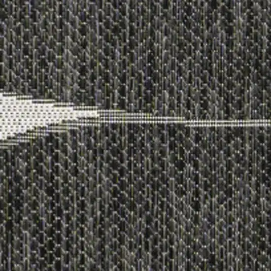 Black And Cream Geometric Indoor Outdoor Area Rug Photo 2