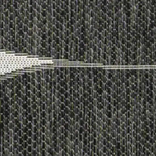 Black And Cream Geometric Indoor Outdoor Area Rug Photo 2