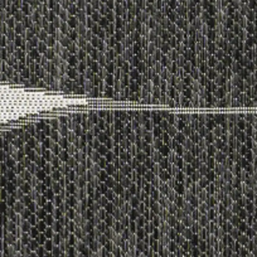 Black And Cream Geometric Indoor Outdoor Area Rug Photo 2