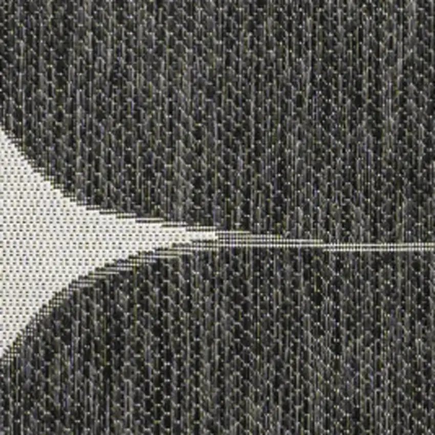 Black And Cream Geometric Indoor Outdoor Area Rug Photo 3