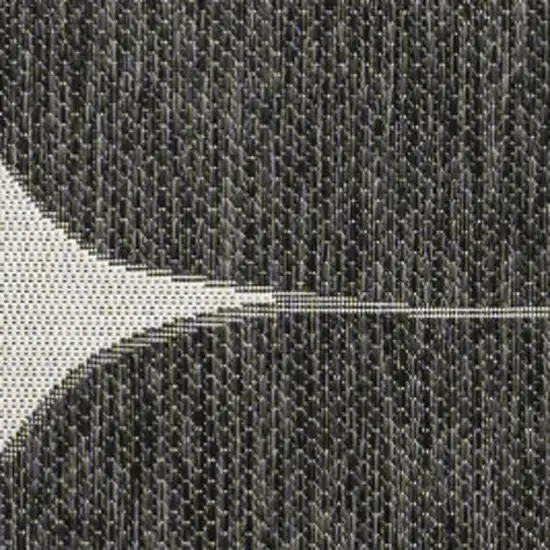 Black And Cream Geometric Indoor Outdoor Area Rug Photo 2