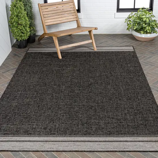 Black And Cream Indoor Outdoor Area Rug Photo 7