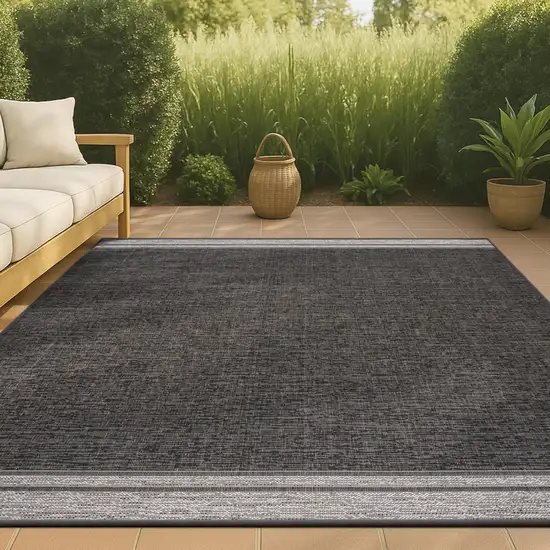 Black And Cream Indoor Outdoor Area Rug Photo 1