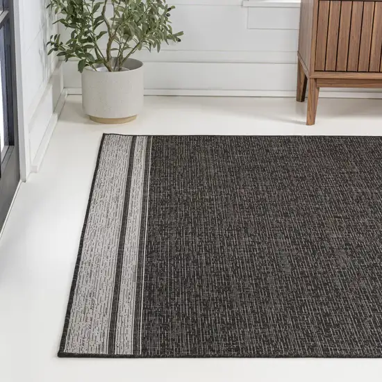 Black And Cream Indoor Outdoor Area Rug Photo 5