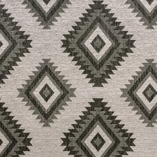 Black And Cream Moroccan Indoor Outdoor Area Rug Photo 2