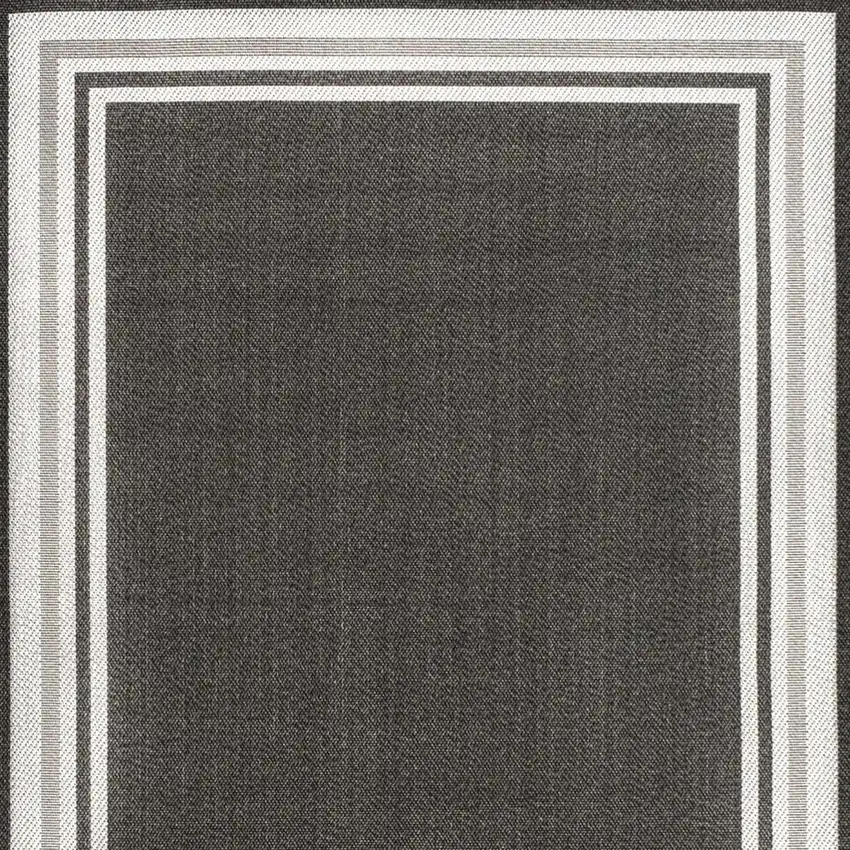 Black And Cream Striped Indoor Outdoor Area Rug Photo 5