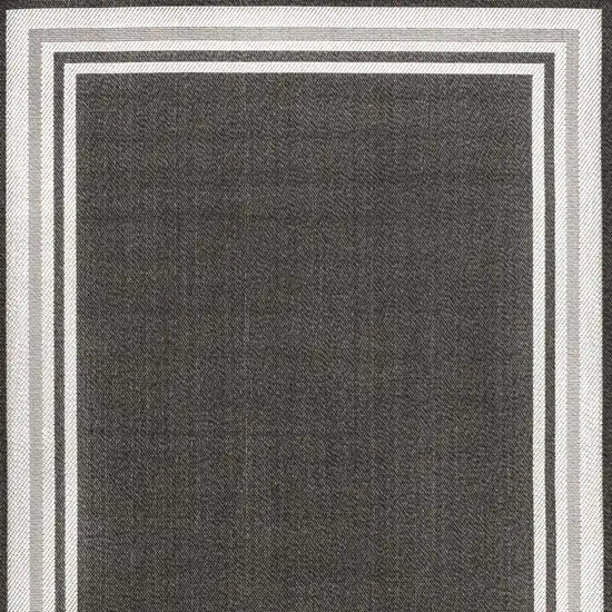 Black And Cream Striped Indoor Outdoor Area Rug Photo 5