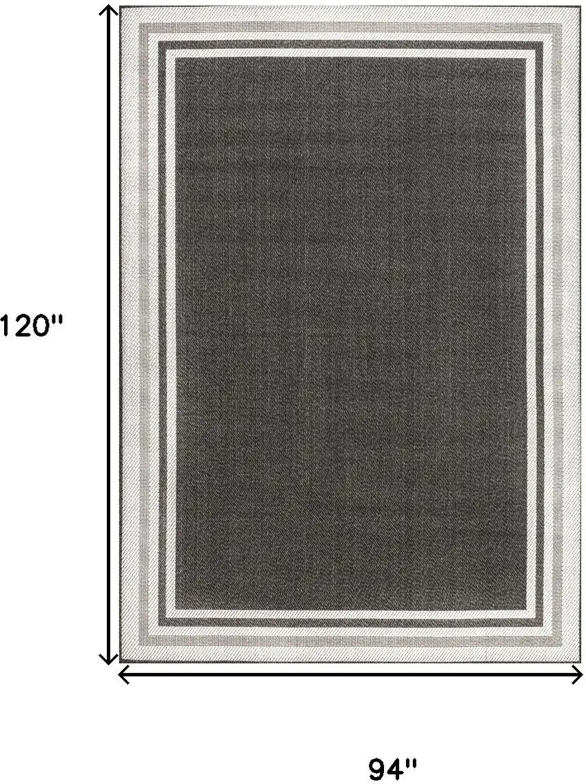 Black And Cream Striped Indoor Outdoor Area Rug Photo 3