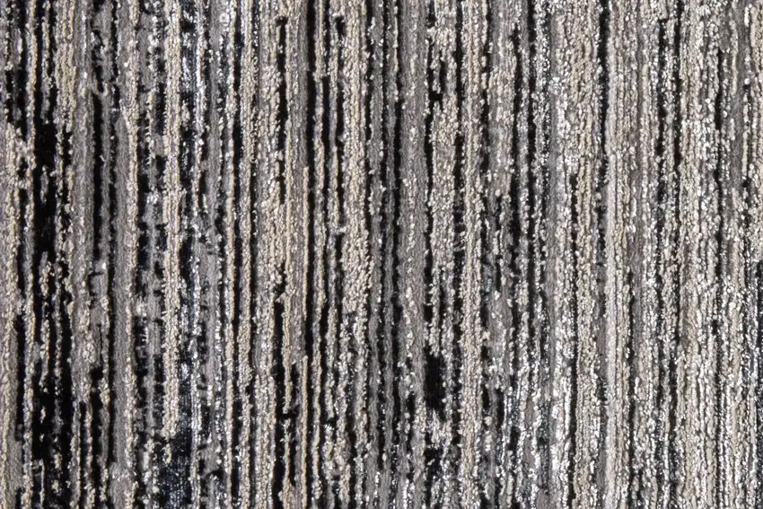 Black And Dark Gray Abstract Stain Resistant Area Rug Photo 6
