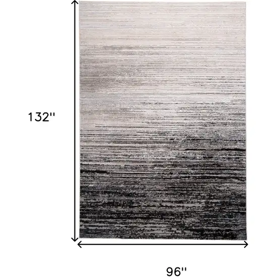 Beige and Black Abstract Non Skid Area Rug Photo 3