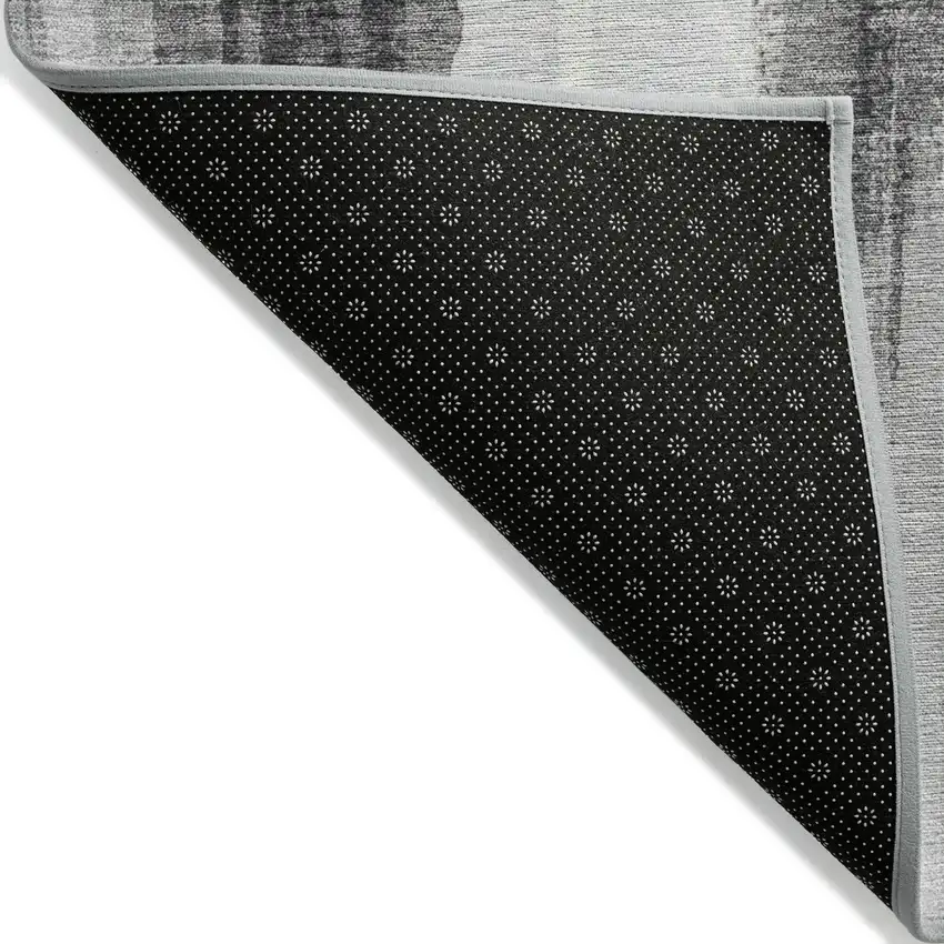 Black And Gold Abstract Washable Indoor Outdoor Area Rug Photo 6