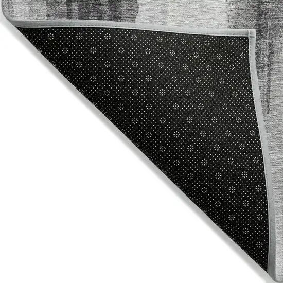Black And Gold Abstract Washable Indoor Outdoor Area Rug Photo 7