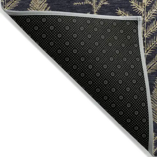 Black And Gold Trees Washable Indoor Outdoor Area Rug Photo 8