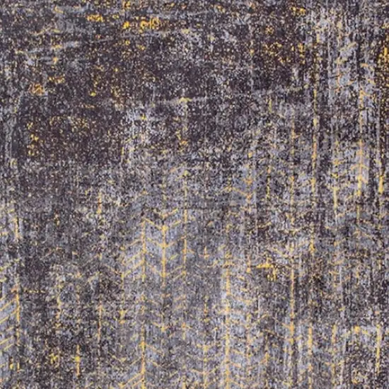 Black And Gold Chevron Washable Area Rug Photo 3