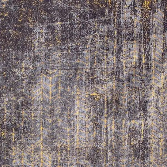 Black And Gold Chevron Washable Area Rug Photo 3