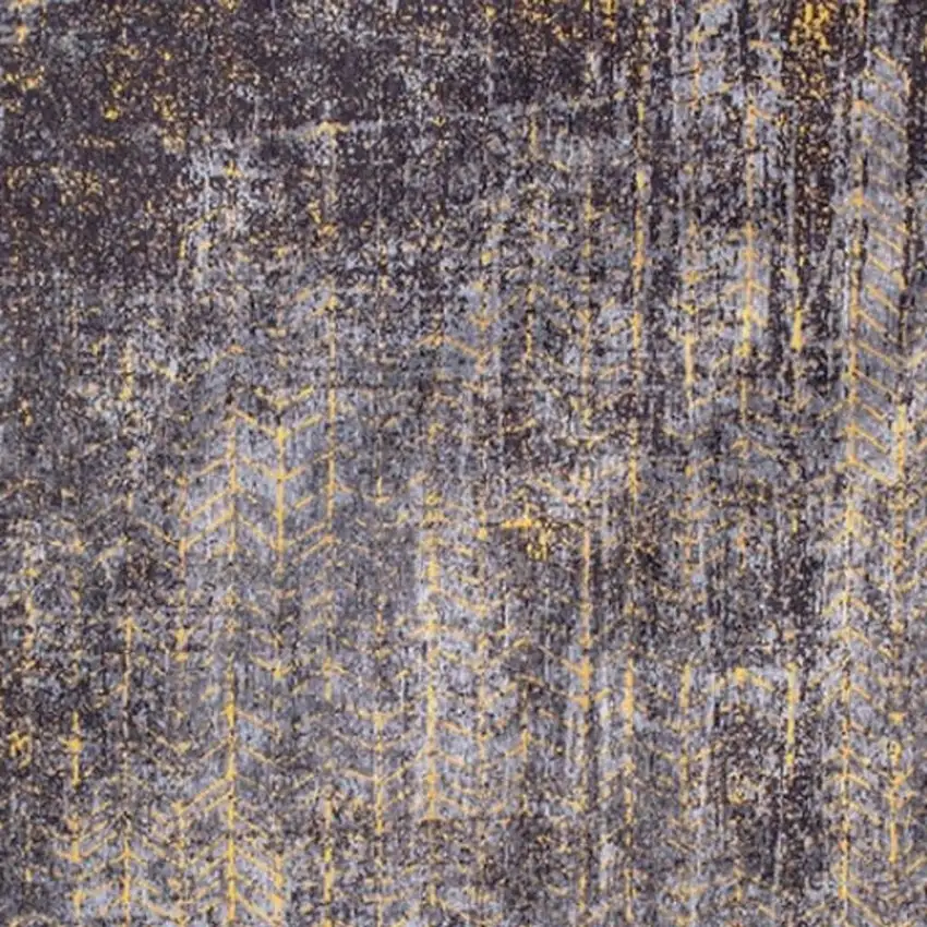 Black And Gold Chevron Washable Area Rug Photo 3