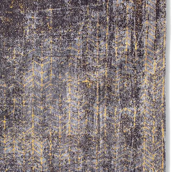 Black And Gold Chevron Washable Area Rug Photo 3