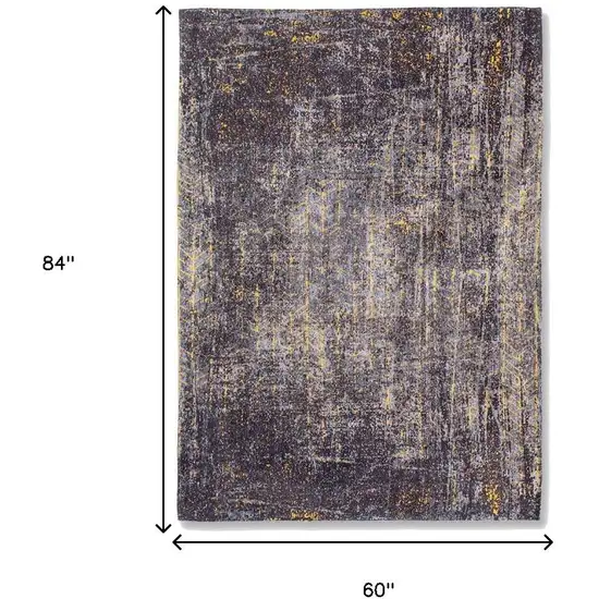 Black And Gold Chevron Washable Area Rug Photo 9