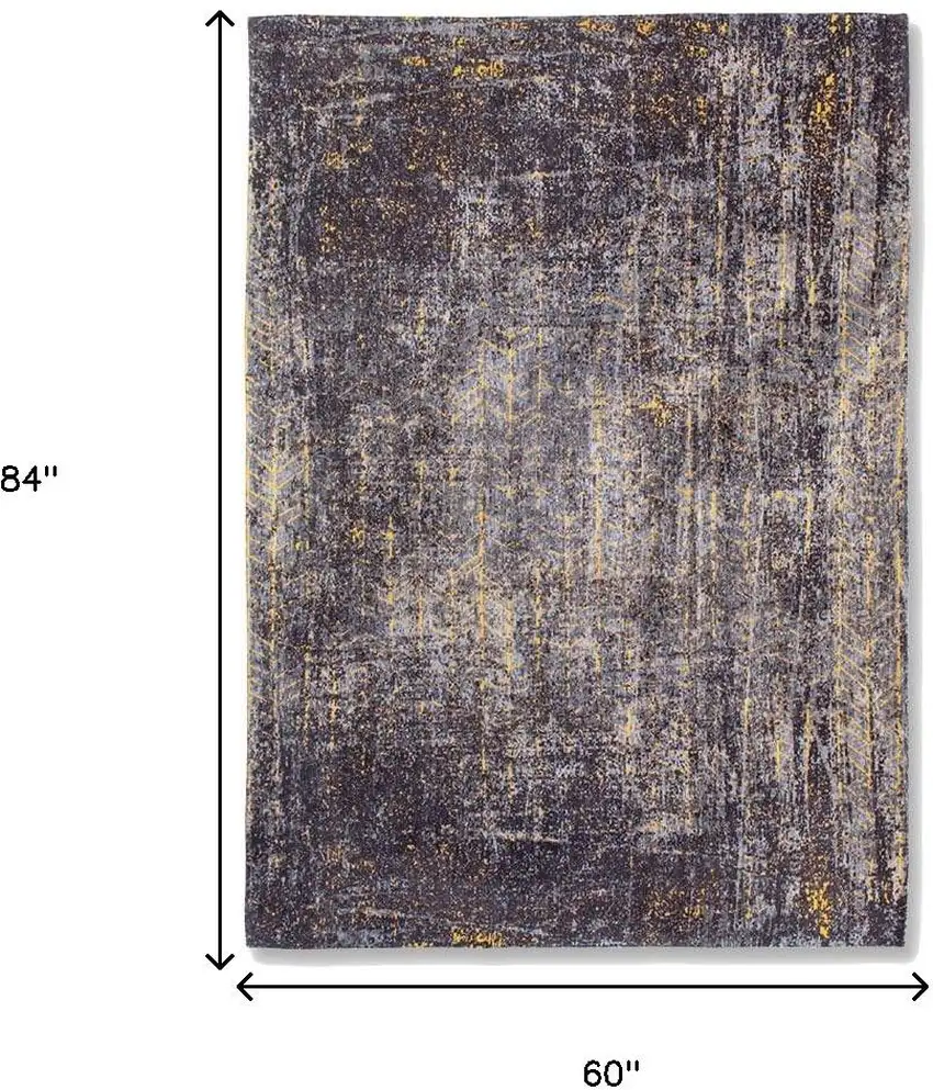 Black And Gold Chevron Washable Area Rug Photo 9