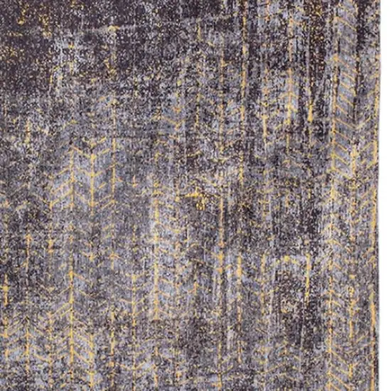 Black And Gold Chevron Washable Area Rug Photo 3