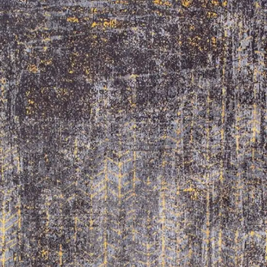 Black And Gold Chevron Washable Area Rug Photo 3