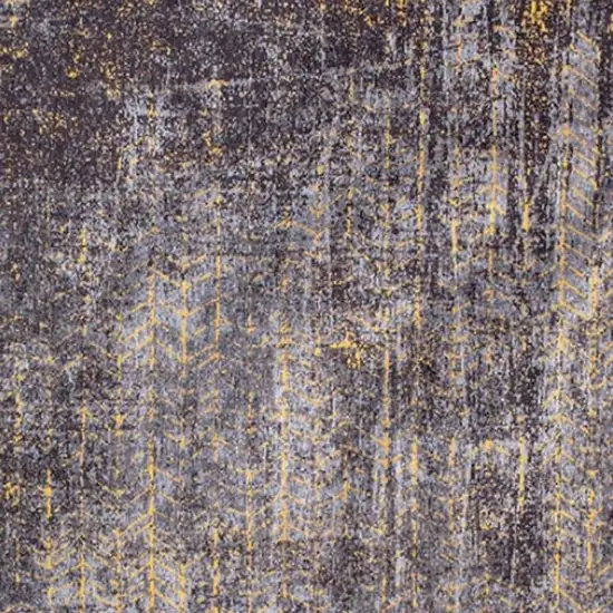 Black And Gold Chevron Washable Area Rug Photo 3