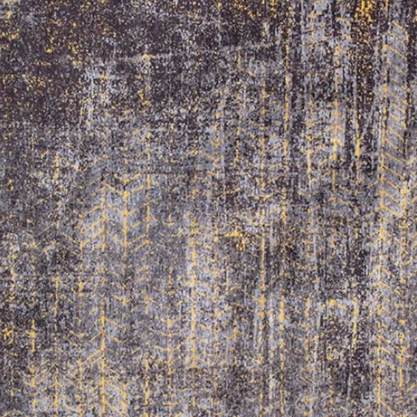 Black And Gold Chevron Washable Area Rug Photo 3