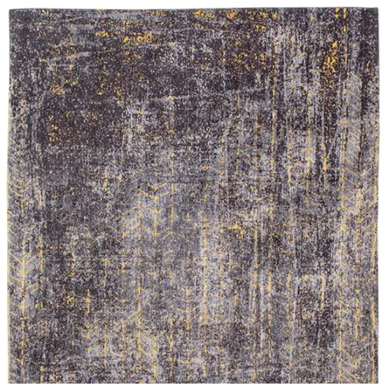 Black And Gold Chevron Washable Area Rug Photo 4