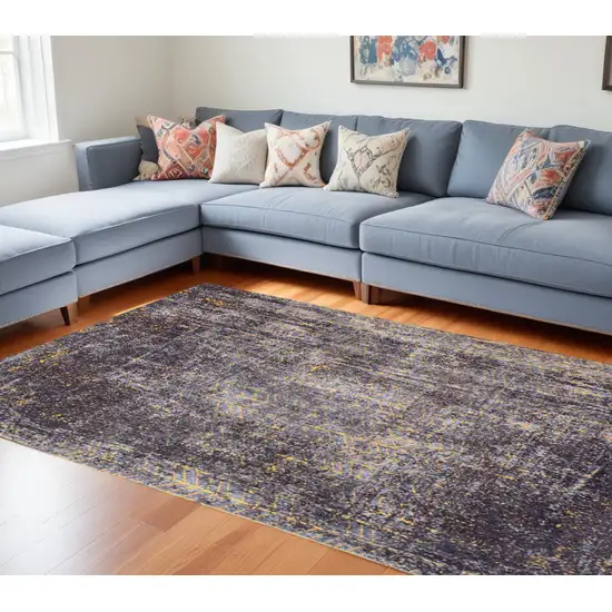 Black And Gold Chevron Washable Area Rug Photo 1