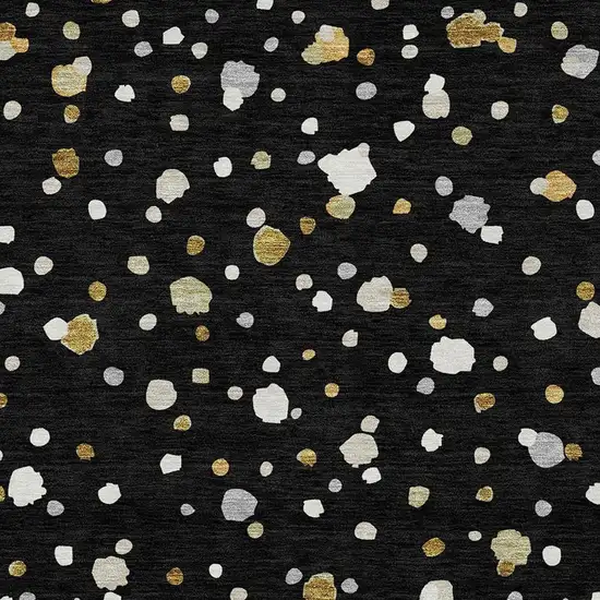 Black And Gold Geometric Washable Indoor Outdoor Area Rug Photo 3
