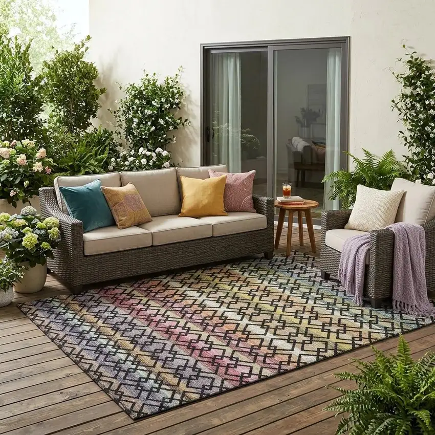 Black And Gold Striped Washable Indoor Outdoor Area Rug Photo 1