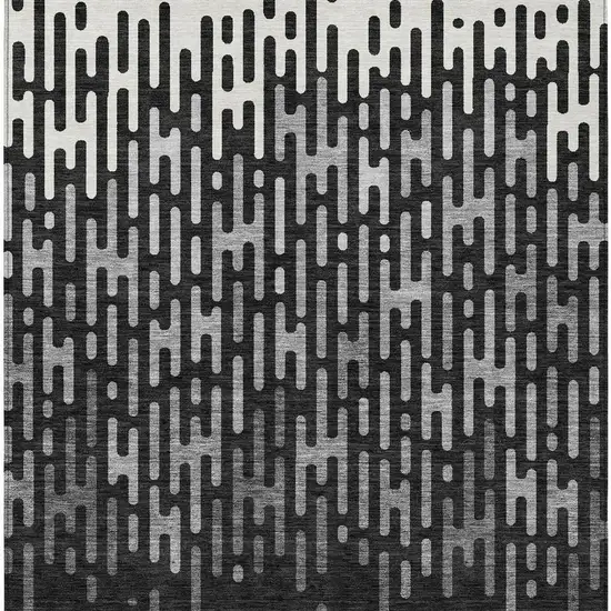 Black And Granite Gray Abstract Washable Indoor Outdoor Area Rug Photo 4