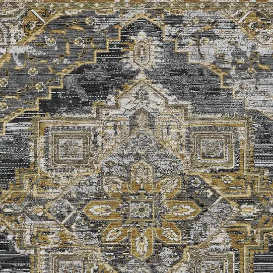 Black And Granite Gray Oriental Washable Indoor Outdoor Area Rug Photo 3