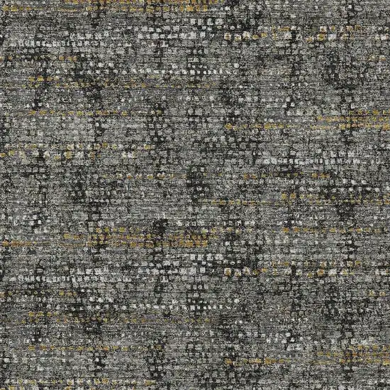 Black And Graphite Abstract Washable Indoor Outdoor Area Rug Photo 2